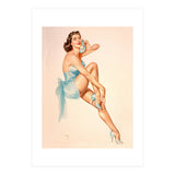 Beautiful Pinup Woman Posing In Ballerina Costume (Print Only) thumbnail