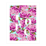 Love, Floral Typography Valentine's Graphic Design, Eclectic Modern Boho Botanical Rose Illustration (Print Only) thumbnail