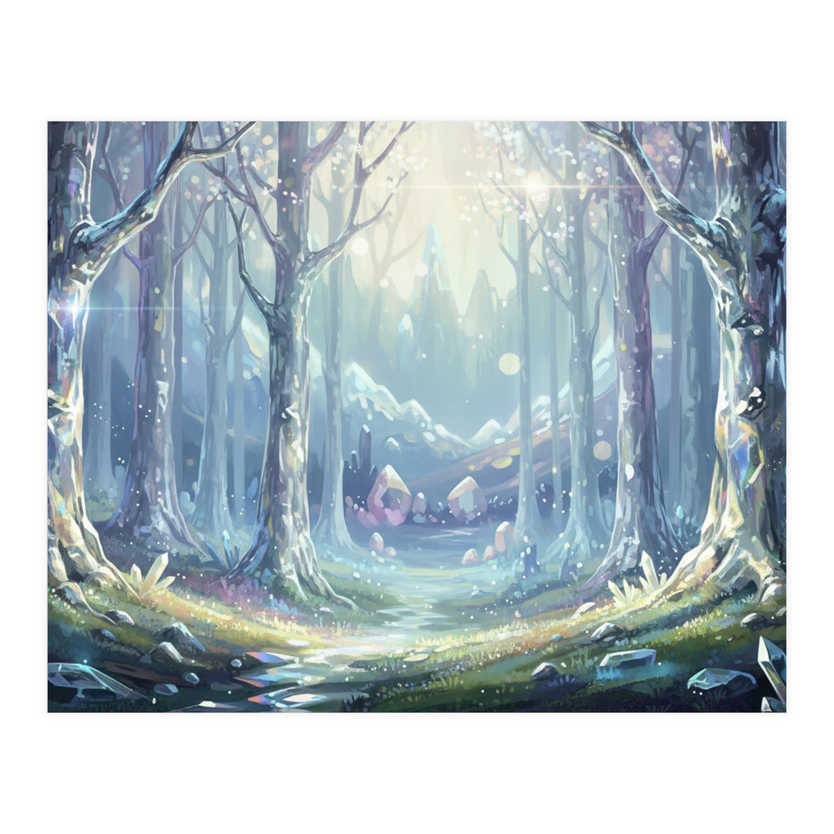 Crystal Forest: Ethereal Fantasy Landscape (Print Only)