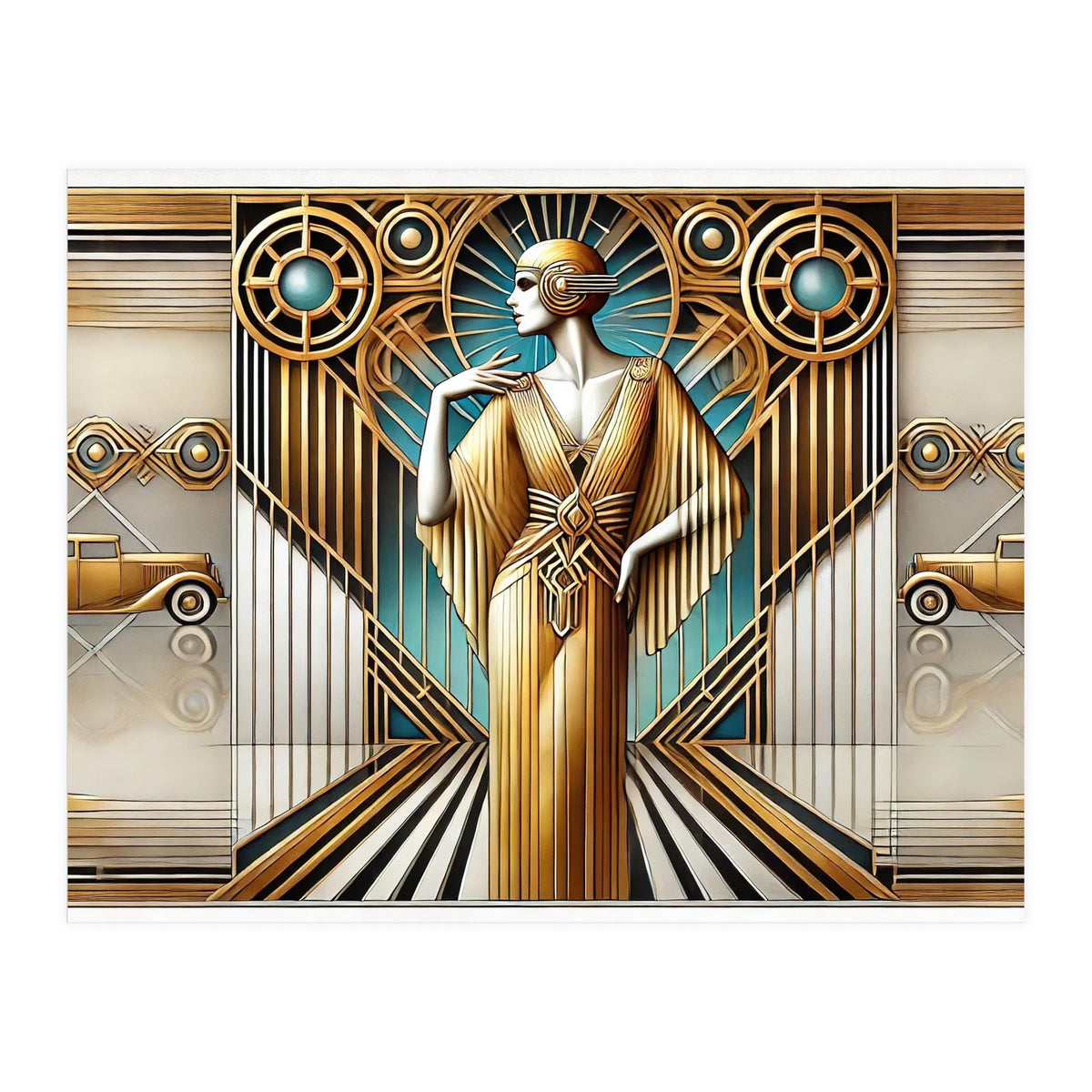 Gatsby Woman Art Deco Scene (Print Only)