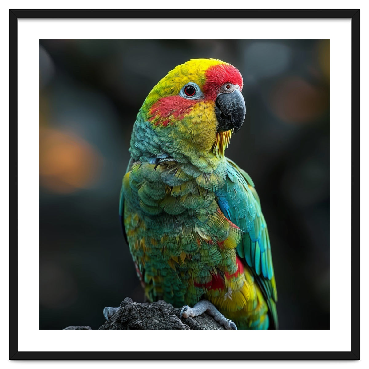 Vibrant Amazon Parrot Perched On A Branch