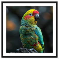 Vibrant Amazon Parrot Perched On A Branch