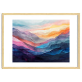 Vibrant Abstract Watercolor Mountain Landscape thumbnail