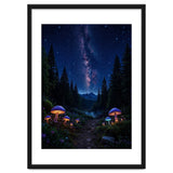 Enchanted Midnight Forest: Glowing Mushrooms and Milky Way thumbnail