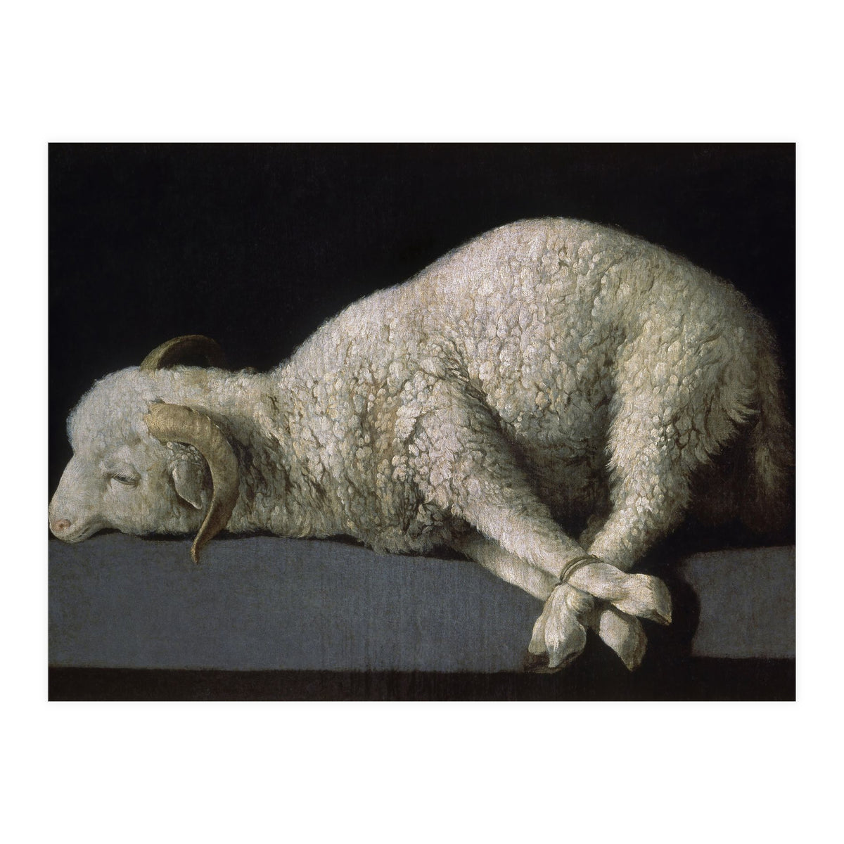 Agnus Dei - ca.1635-40 - oil on canvas - 37,3 x 62 cm - Spanish Baroque - NP 7293. (Print Only)