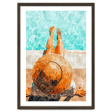 By The Pool All Day, Summer Travel Woman Swimming, Tropical Fashion Bohemian Painting thumbnail