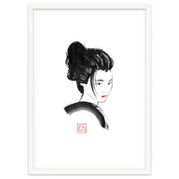 Geisha Face Red Lips