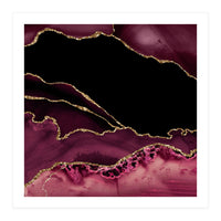 Burgundy & Gold Agate Texture 14 (Print Only)