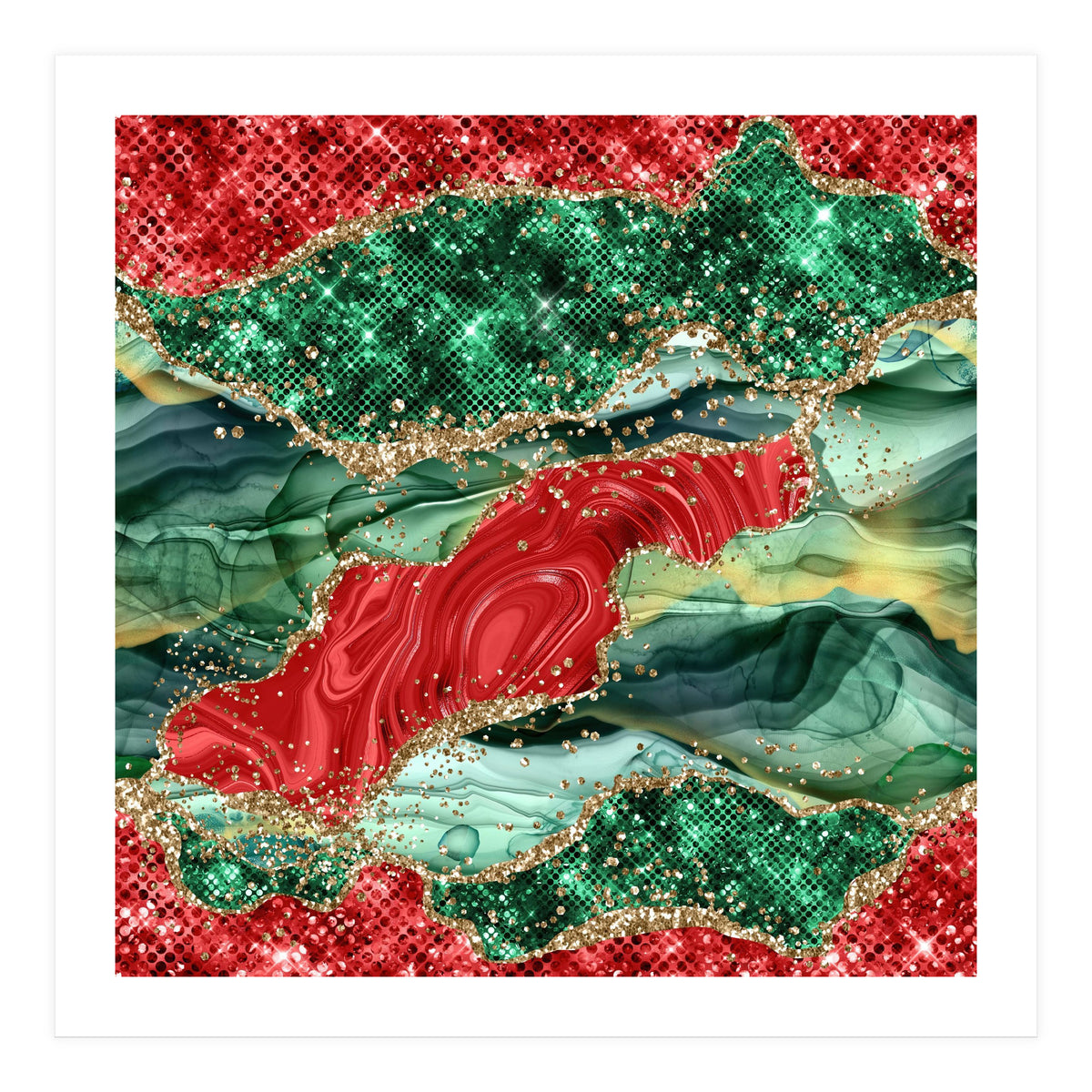 Christmas Glitter Agate Texture 03 (Print Only)