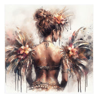Ornate Floral Back Portrait (Print Only)