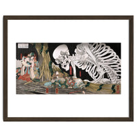 Utagawa Kuniyoshi – Mitsukuni Defying the Skeleton Specter (1910) | Dramatic Japanese Ukiyo-e Masterpiece