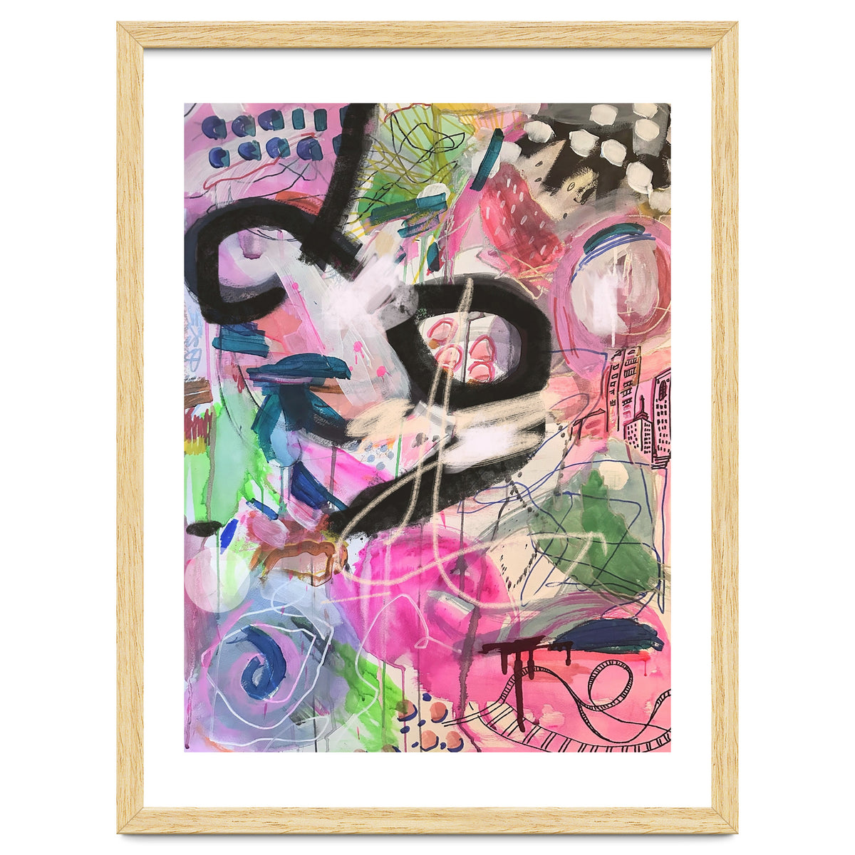 Crazy Town Multimedia Abstract Art Print Large Wall Art Poster Viddy Pop Mood Room