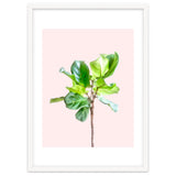 Intimate Energy, Blush Pastel Botanical Plant Minimal Painting, Pink Green Nature thumbnail