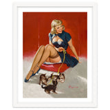 Pinup Sexy Girl Playing With Her Little Cats thumbnail