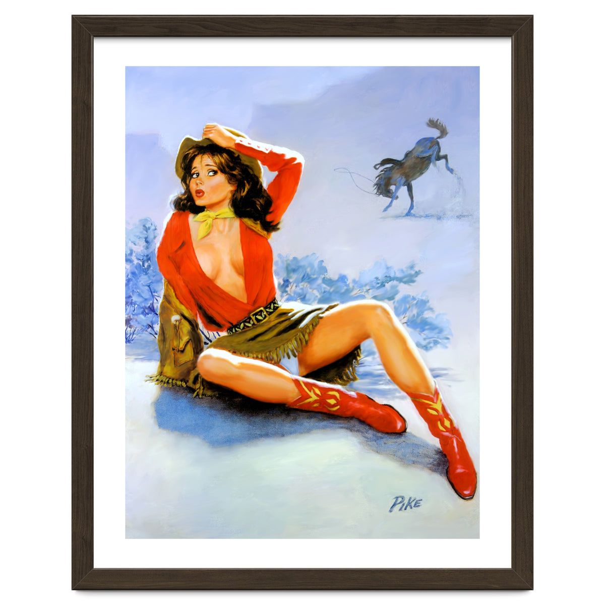 Pinup Girl Fell From A Wild Horse