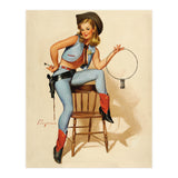 Pinup Cowgirl With A Key (Print Only) thumbnail