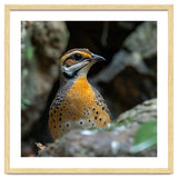 Colorful Bird Perched Among Rocks And Foliage thumbnail