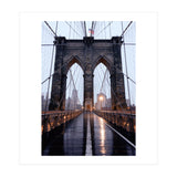 Brooklyn Bridge, USA, Moody NYC Architecture, Rainy Urban Photography (Print Only) thumbnail