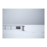 No lifeguards on the sign board in the winter snow beach (Print Only) thumbnail