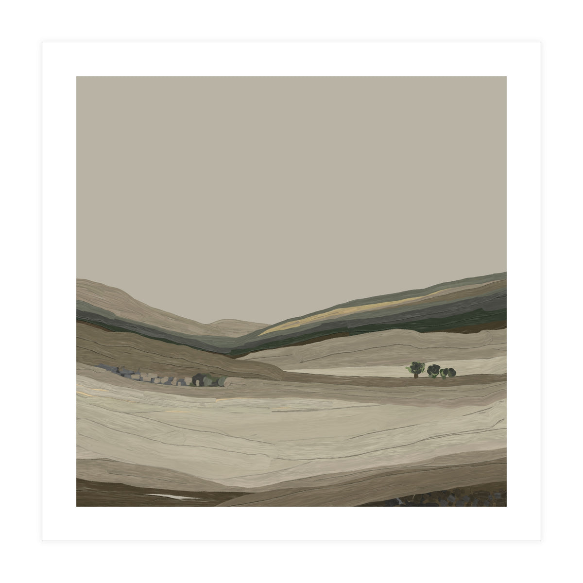 Muted Landscape oil painting  (Print Only)