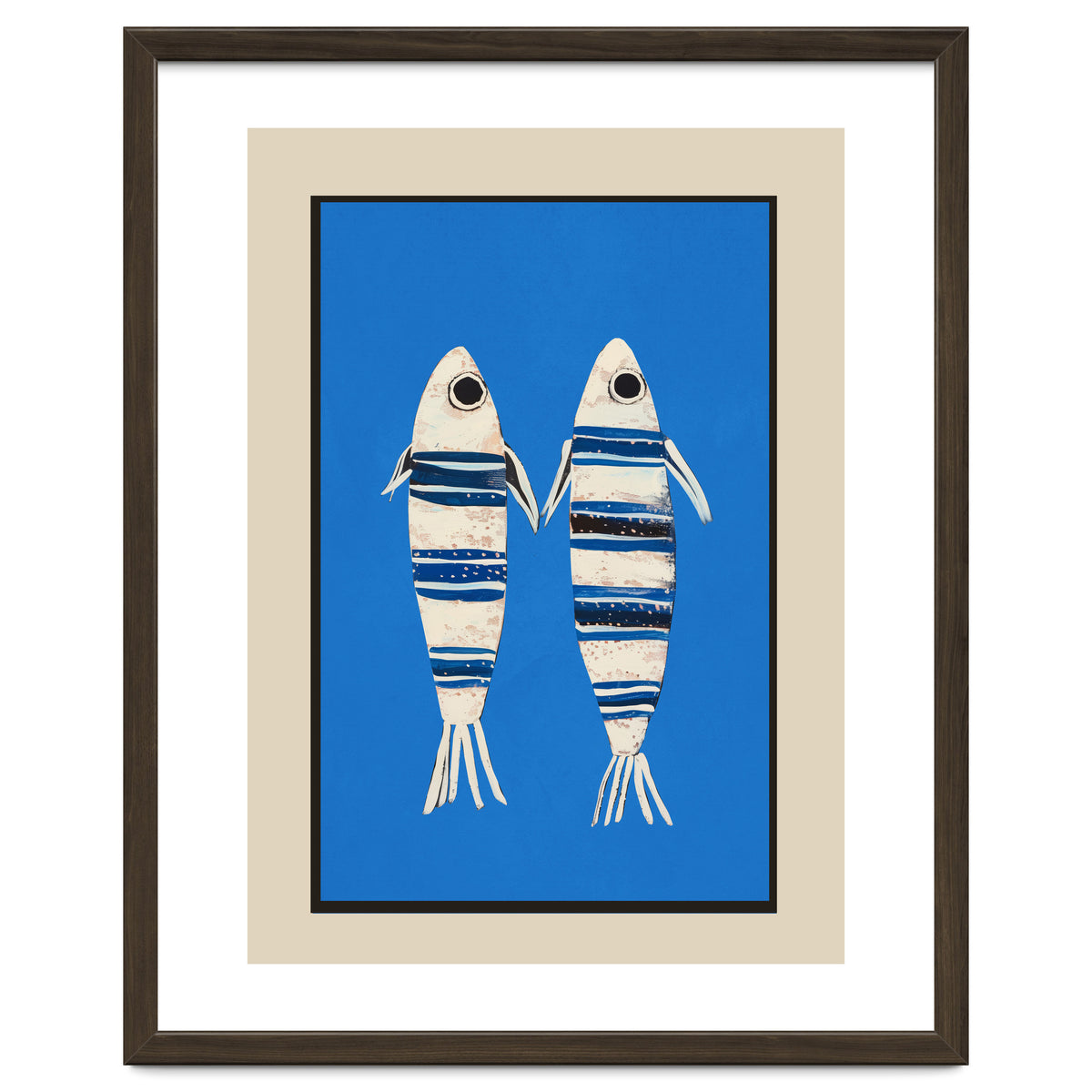 Minimal Fish On Blue