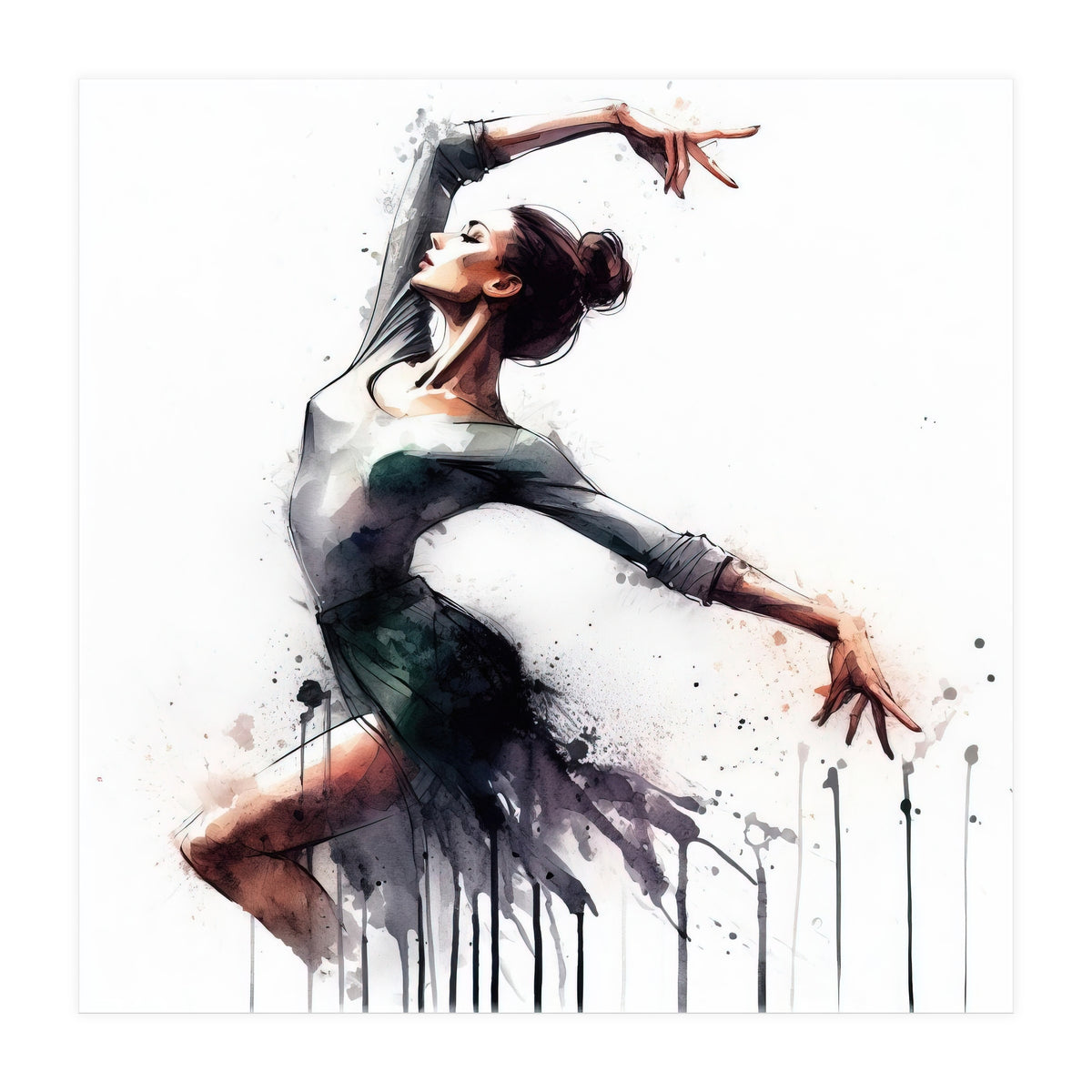 Watercolor Ballet Dancer #2 (Print Only)