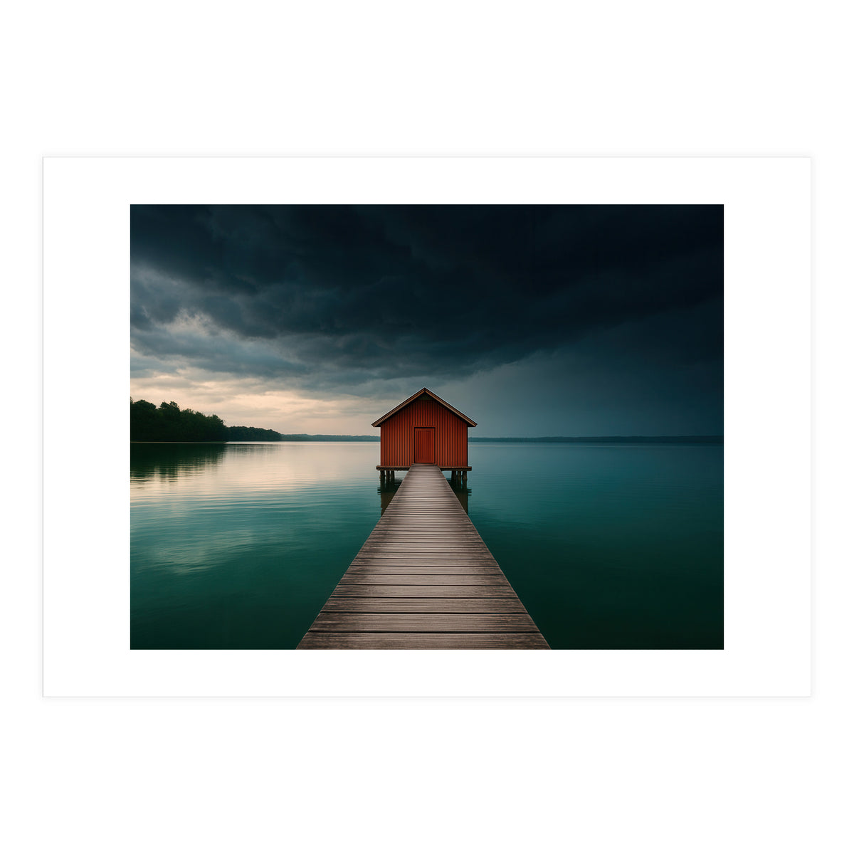 Moody Boathouse Photography Lake House (Print Only)