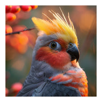 Close Up Portrait Of A Cockatiel Bird (Print Only)