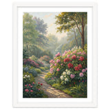 Sunlit Spring Garden Path Oil Painting thumbnail