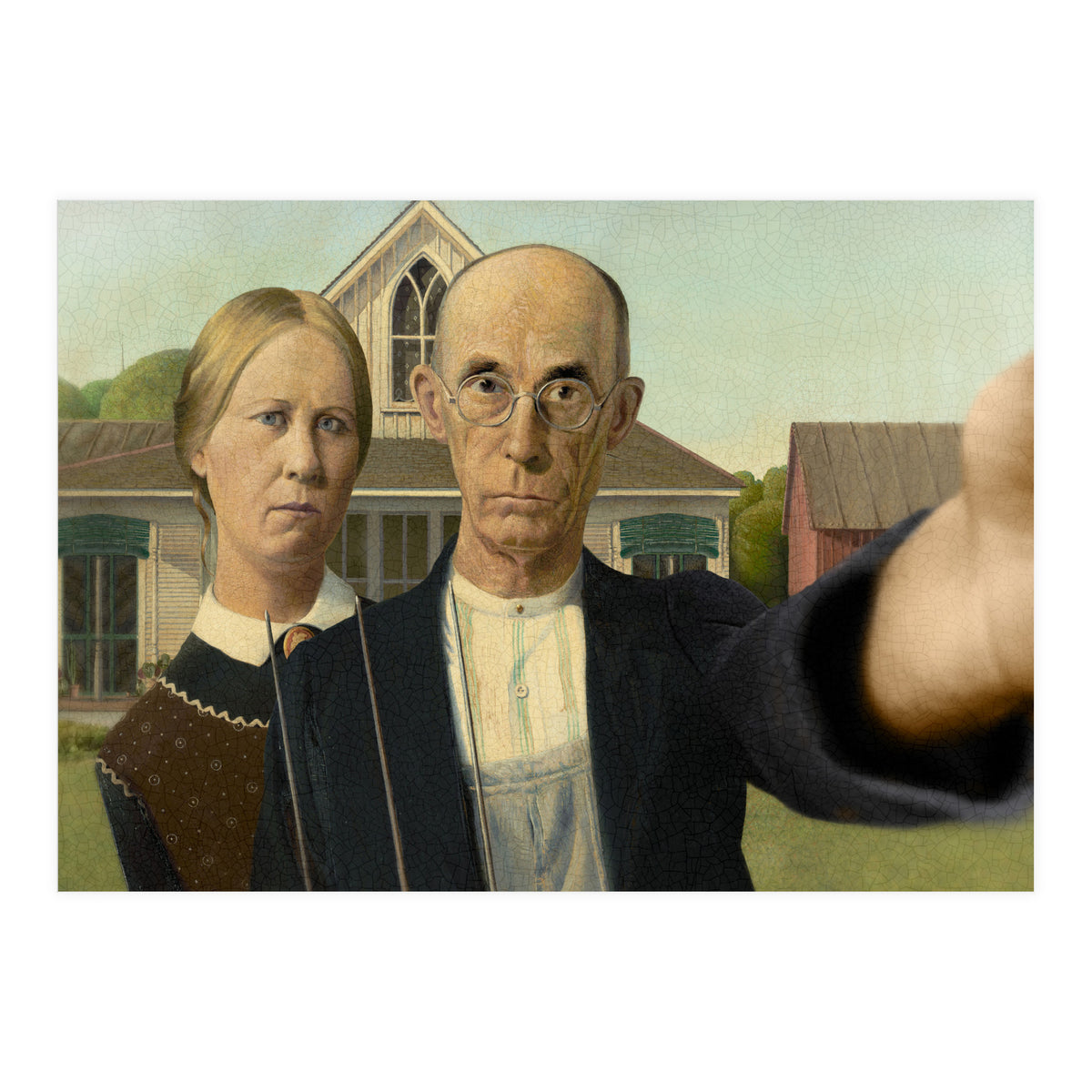 American Gothic - Grant Wood - Selfie (Print Only)
