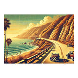 Vintage Coastal Road Journey Poster (Print Only) thumbnail
