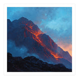 Dramatic Mountain Summit with Fiery Sunset Alpenglow (Print Only) thumbnail