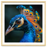 Peacock Bird Portrait Detailed Feathers Vibrant Colors thumbnail