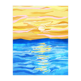 Sunsets & Romance, Ocean Watercolor Painting, Mosaic Eclectic Nature Landscape, Modern Boho Travel (Print Only) thumbnail