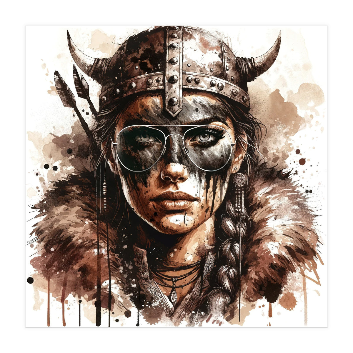 Modern Viking Woman Portrait (Print Only)