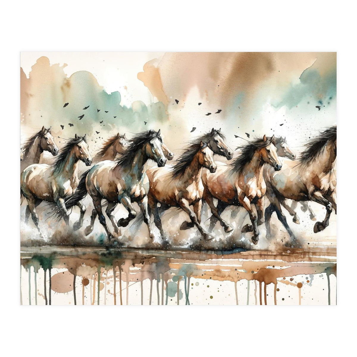 Running Horses Panorama (Print Only)