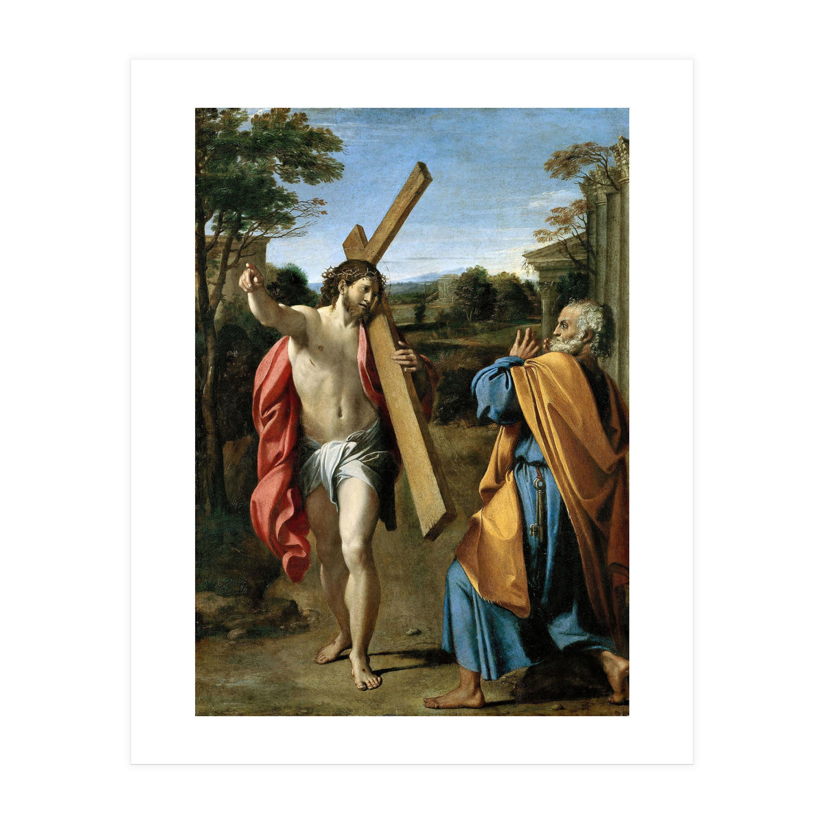 Annibale Carracci / 'Domine, quo vadis?', c. 1602, Oil on panel, 77.4 x 56.3cm. AGOSTINO CARRACCI. (Print Only)