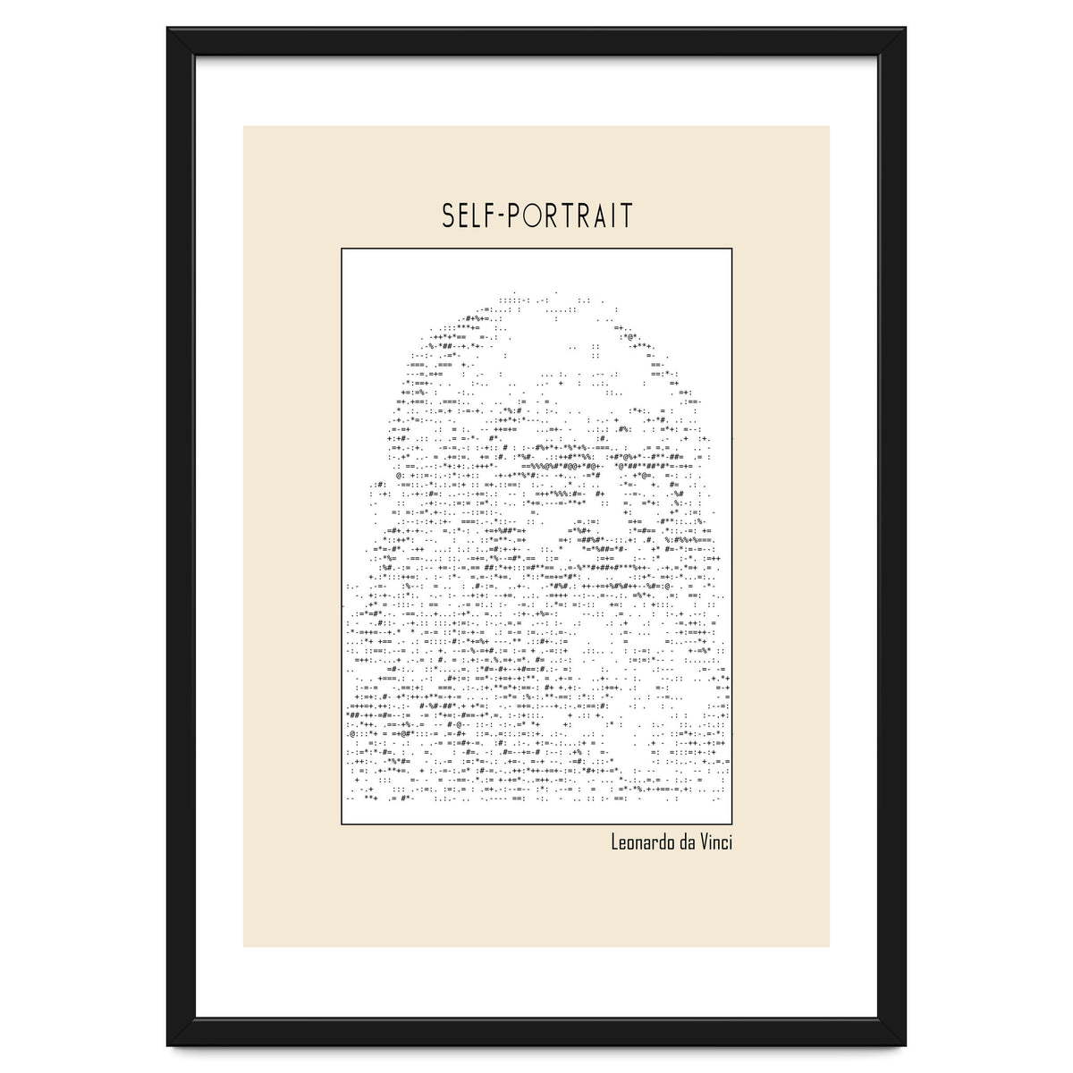Self Portrait – Leonardo Da Vinci (ascii Art)