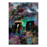 Stone Henge Vibrant Psychedelic Colors (Print Only) thumbnail