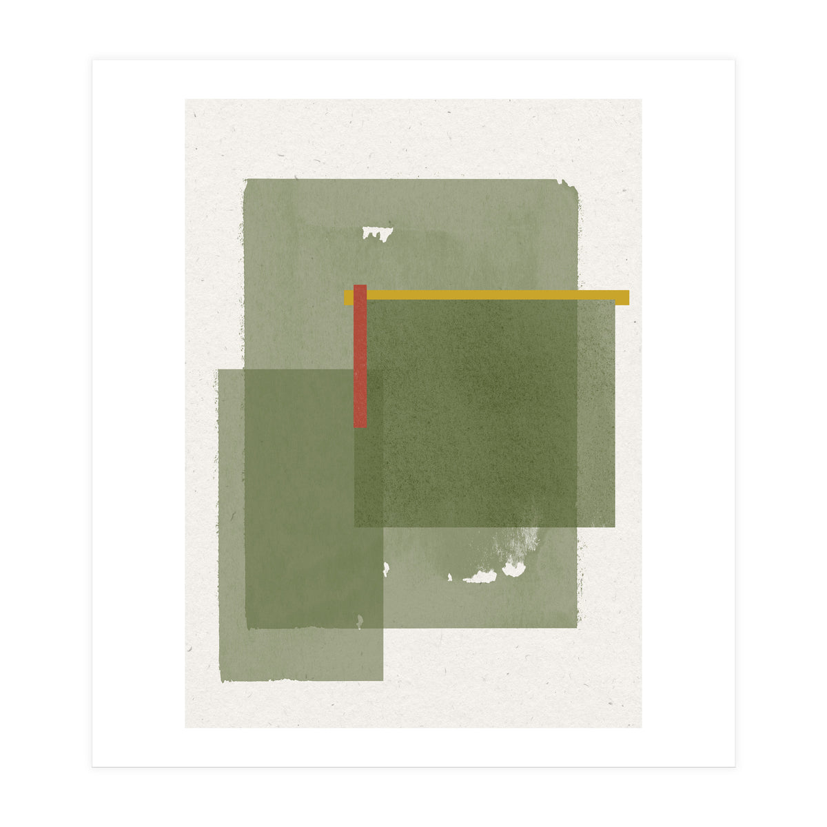 GREEN WATERCOLOR SHAPES NO.2 (Print Only)