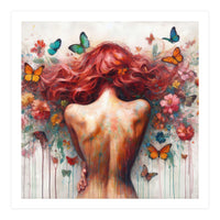 Wild Red Hair Butterfly Back (Print Only)