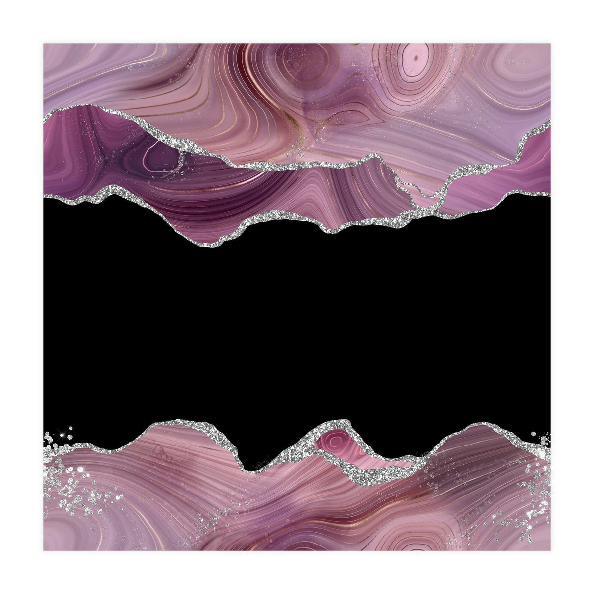 Mauve & Silver Agate Texture 03  (Print Only)