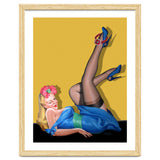 Sexy Pinup Winking Girl In Showing Her New High Heels thumbnail