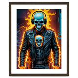 Fiery Skeleton Biker In Headphones thumbnail