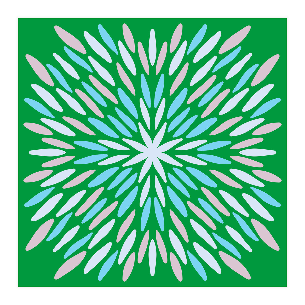 Petal Burst - green, blue, beige (Print Only)