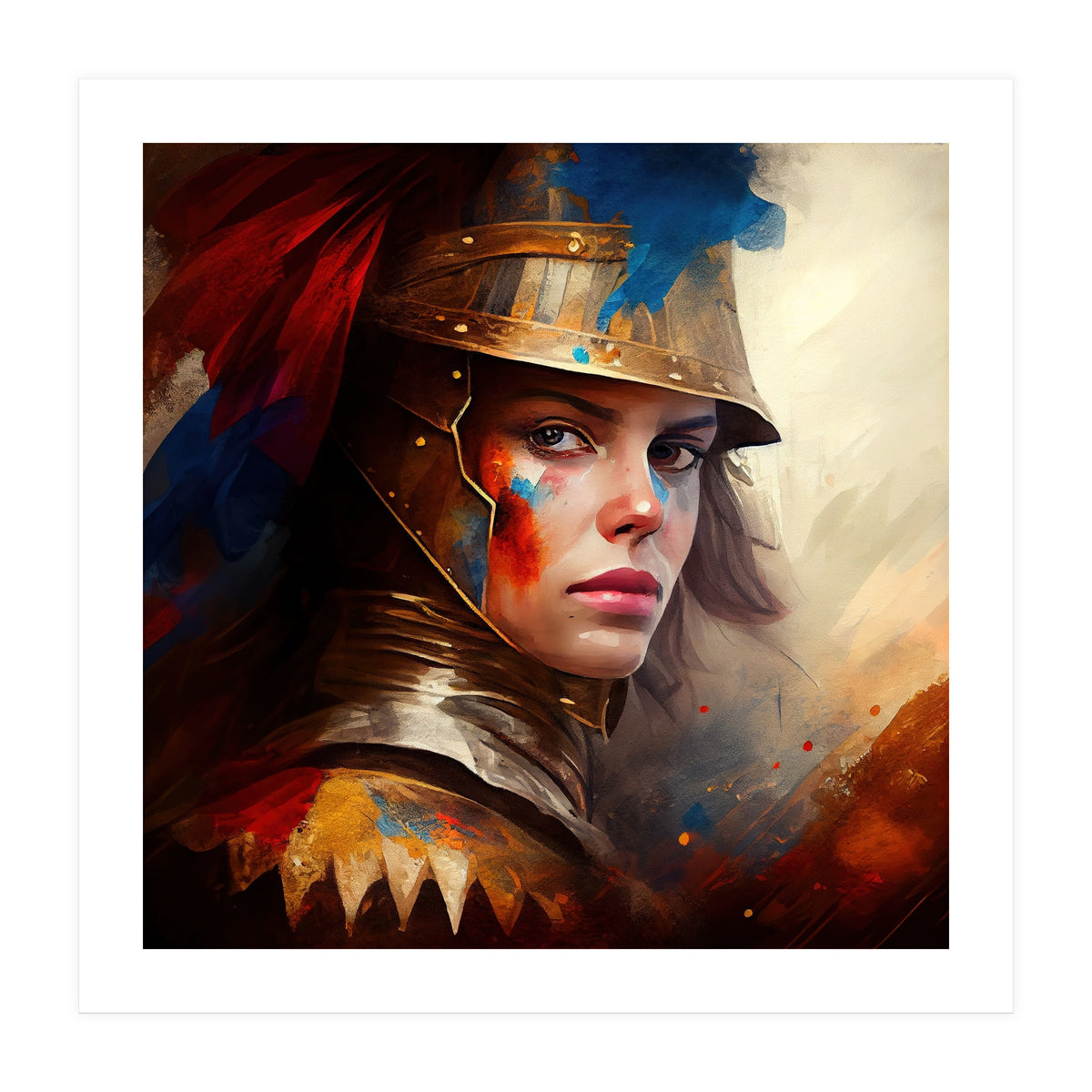 Powerful Medieval Warrior Woman #4 (Print Only)