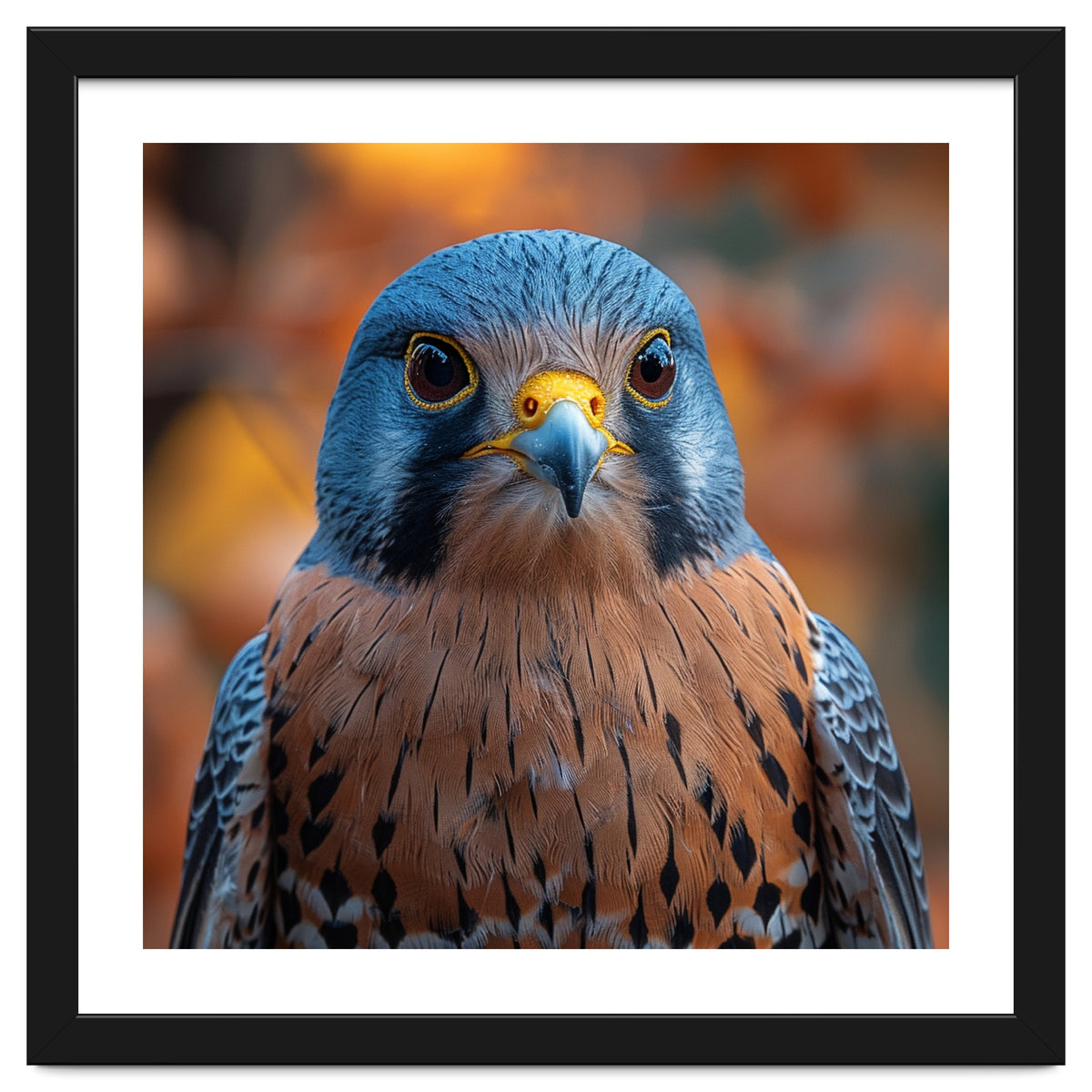 Close Up Of A Kestrel Bird Of Prey Portrait