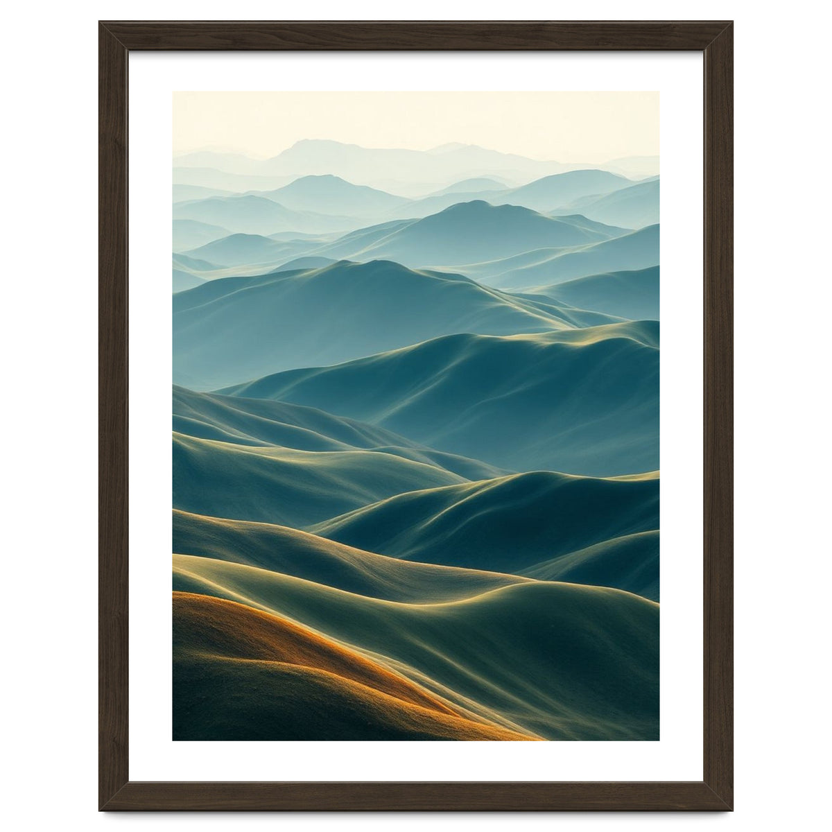 Minimalist Misty Mountain Landscape Wall Art