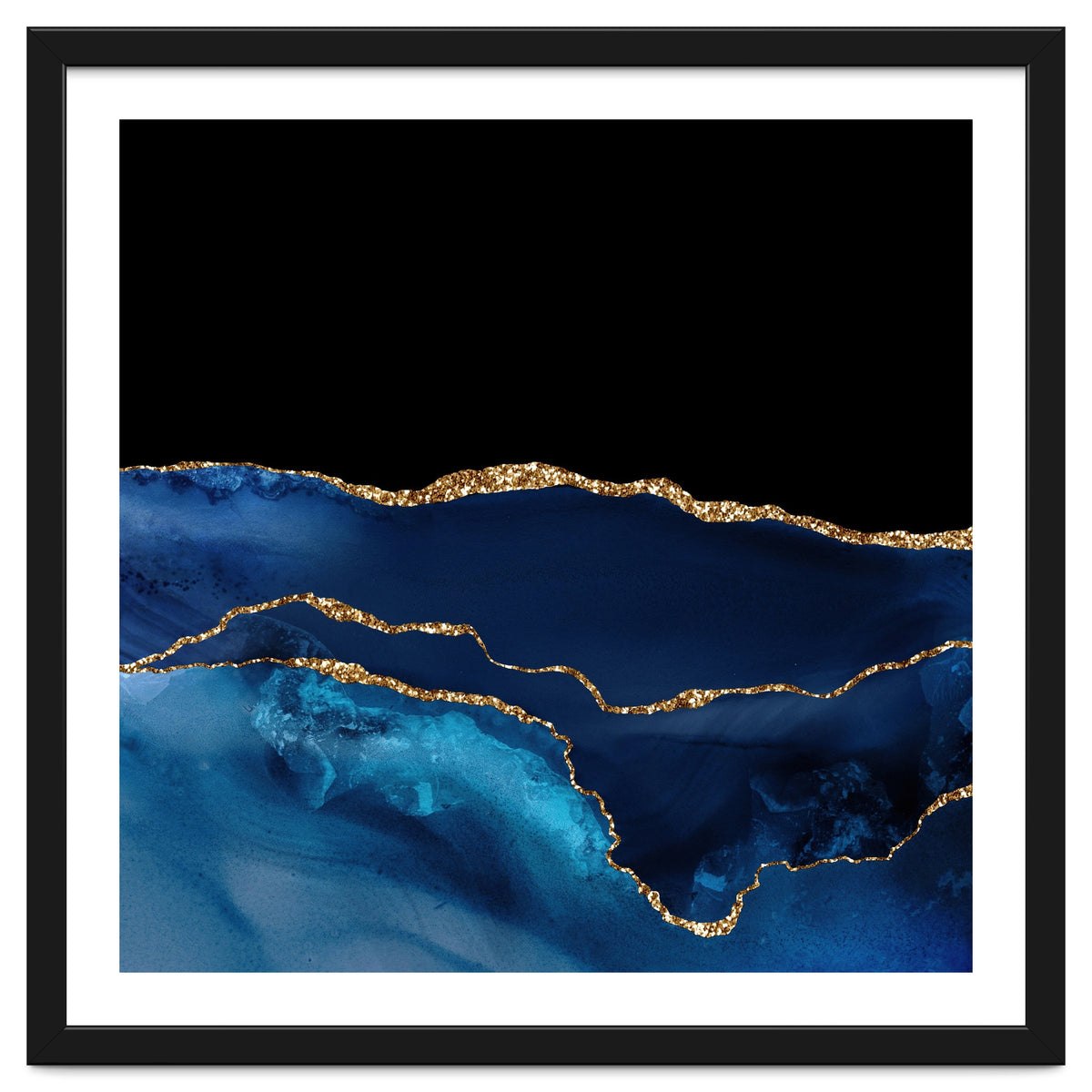 Navy & Gold Agate Texture 07