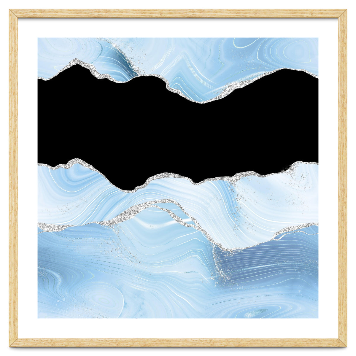 Blue & Silver Agate Glitter Texture 03